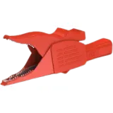 Crocodile clip, red, max. 39.5 mm, L 106 mm, CAT II, socket 4 mm, 66.9521-22