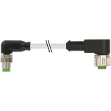 M8 male 90° / M12 female 90° A-cod. PVC 3x0.25 gy UL/CSA 10m