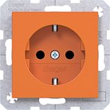 SCHUKO wall socket, Safety Plus, plug-in type, A.x/C.x, orange glass.