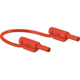 Measuring lead with (2 mm plug, spring-loaded, straight) to (2 mm plug, spring-loaded, straight), 300 mm, red, PVC, 0.5 mm², CAT II, 65.9179-03022