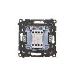 IP44 double two-way switch illuminated without pictogram, IP44, 10AX, dark grey