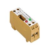 Test-disconnect terminal, Screw connection, medium yellow, 6 mm², 27 A, 30 V, Number of connections: 2, Number of levels: 1