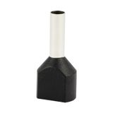 Double insulated sleeve terminal HI 2x2.5/10-black, black, Al/Cu
