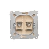 Double intermediate switch without pictogram, 10AX, matt aluminum