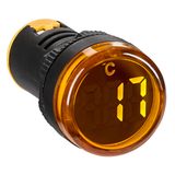 Thermometer, 22.5 mm, -20 °C – 200 °C, yellow, round