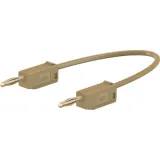 Measuring lead with (2 mm plug, spring-loaded, straight) to (2 mm plug, spring-loaded, straight), 150 mm, brown, PVC, 0.5 mm², CAT O, 28.0039-01527