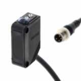 Photoelectric sensor, rectangular housing, oil resistant coating, infrared LED, diffuse, 1 m, NPN, Light-ON/Dark-ON, M8 pigtail connector 4-pin, 0.3 m E3Z 7273M