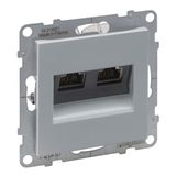 2XRJ45 SOCKET CAT6 STP ALUMINIUM