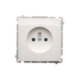 Single socket outlet with earthing, white, 16A