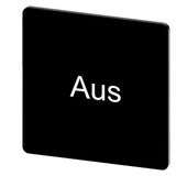 Labeling plate 27 x 27 mm, label black, labeling: Aus