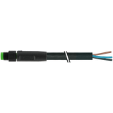 M8 male 0° A-cod. with cable Lite PUR 3x0.25 bk 2.5m