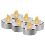 LED decoration – 6x tealight, silver, 6x CR2032, indoor, vintage