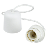 Pendant Lamp Holder 70 cm, 60 W, E27, white, plastic