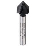 V-groove bit, 1/4", D1 12.7 mm, L 12.7 mm, G 45 mm, 90°