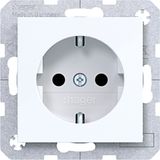 SCHUKO wall socket, Safety Plus, plug-in type, A.x/C.x, light white glossy.