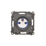 DATA single socket outlet with socket access element, module, 16A, quick connection, black matt