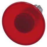 Mushroom pushbutton, illuminated, 22 mm, round, metal, high gloss, red, 60 mm