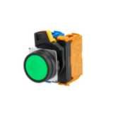 Pushbutton A22NN 22 dia., bezel plastic, flat, alternate, cap color opaque green, 1NO1NC, non-lighted A2211200D