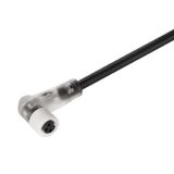 Sensor/actuator line, One end without connector, M8, Number of poles : 3, 3 m, Socket, angled, Shielded: No, LED: Yes, Sheath material: PUR, Halogen: No