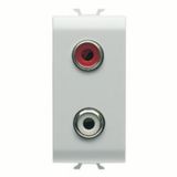 AUDIO AND VIDEO SOCKET -  DOUBLE RCA - 1 MODULE - SATIN WHITE - CHORUSMART