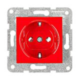 Socket outlet with safety shutter, cage clamps, red