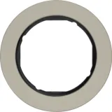 Frame 1-gang series R.Classic stainless steel matt finish, support material black plastic