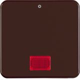 Rocker imprint "0", redlens , splash-proteced flush-mtd IP44, brown gl