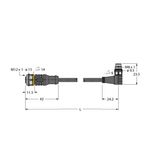 Actuator and Sensor Cable, PUR Extension Cable   RKC4T-5-PSW3M/TXL