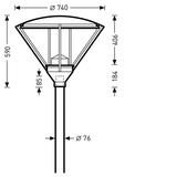 Post-top luminaires 983 CLO (normal) Lens Black ET 39W 3800lm 70 asymmetric wide (AB2L) IP23 IK04 5 SDCM 6722940