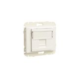 COV RING W/SING SUPPORT F/RJ45 CONNECT IVORY