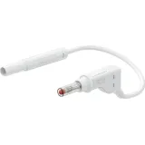 Measuring lead with (4 mm lamella plug, straight) to (4 mm lamella plug, straight), 1 m, white, PVC, 1.0 mm², CAT II, 66.1048-10029