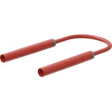 Safety measuring lead with (4 mm lamella plug, straight) to (4 mm lamella plug, straight), 1.5 m, red, PVC, 2.5 mm², CAT II, 66.1056-15022