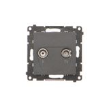 RTV final aerial socket for pass-through socket, module, black matt