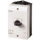 P1-25/I2-NA On-Off switch, P1, 25 A, surface mounting, 3 pole, with black thumb grip and front plate, UL/CSA