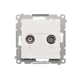 RTV final aerial socket, separated, module, white matt