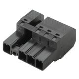 PCB plug-in connector, male plug, 7.62 mm, Number of poles: 4, 180°, PUSH IN without actuator, Tension-clamp connection, Clamping range, max. : 10 mm², Box