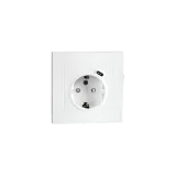 OUTLET FLUSH MOUNTED SINGLE W/EARTH + USB-C CHARGER WH 6-PAC