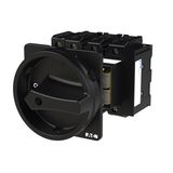 P3 Main switch, 80 A,Rear mounting, 4 pole, Form V/SVB, Black, Door co