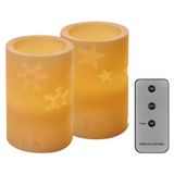 LED decoration – 2x wax candle, 12.5 cm, 2x AA, controller, timer