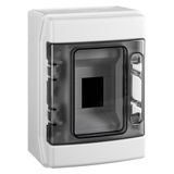 Distribution Board 1-row, 4MW, IP65, transparent door