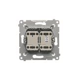 Two-way switch without pictogram, 10AX, cream white/electro white
