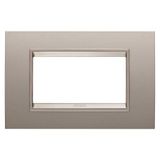 LUX PLATE - IN METAL - 4 MODULES - PEARLY BRONZE - INNER FRAME MATT LIGHT BRONZE - CHORUSMART