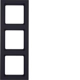 Frame 3-gang Berker Q.3 anthracite velvety lacquered