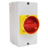 Repair switch emergency off, 4-pole, PE-terminal 25A