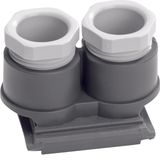 Tube entry 2gang, M20 x 1.5, boltable, W.1, grey matt