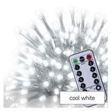 LED Christmas icicles, 5 m, outdoor and indoor, cool white, controller, programmes, timer