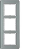 Frame 3gang R.7 glass, polar white