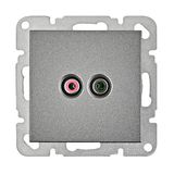 Audio socket, screw clamps, anthracite