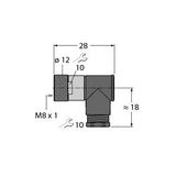 Field-Wireable Connector Female Connector M8 × 1/Ø 8 mm, Angled   B5241-0