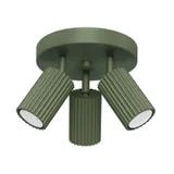CARBON CEILING LAMP WITH REFLECTORS ON A ROUND OLIVE HEADLINING 3XGU10